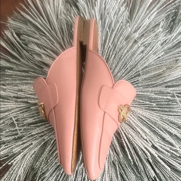 Pink Loafers with Gold Accent - Picture 10 of 12